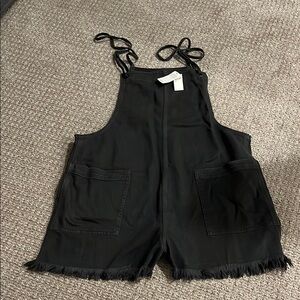 Aerie Black Denim Overalls